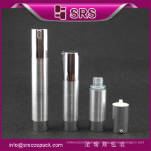 SRS free sample luxury cosmetic lotion bottles , sliver color cosmetic 30ml aluminum bottles